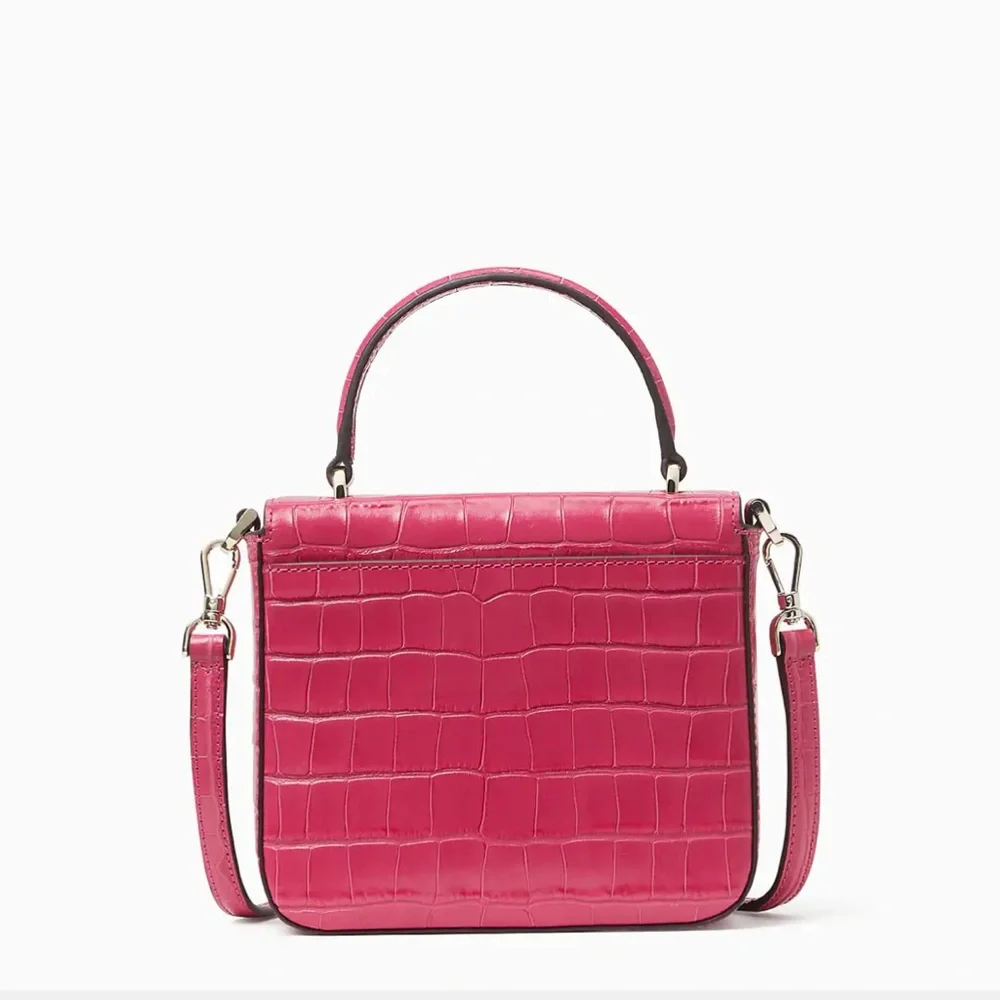 Kate Spade Pink Staci Croc Embossed Crossbody Bag - Picture 3 of 10